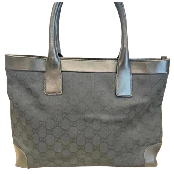 Gucci Vintage GG Web Canvas & Leather Tote Bag (GGXX134) - Picture 3 of 10